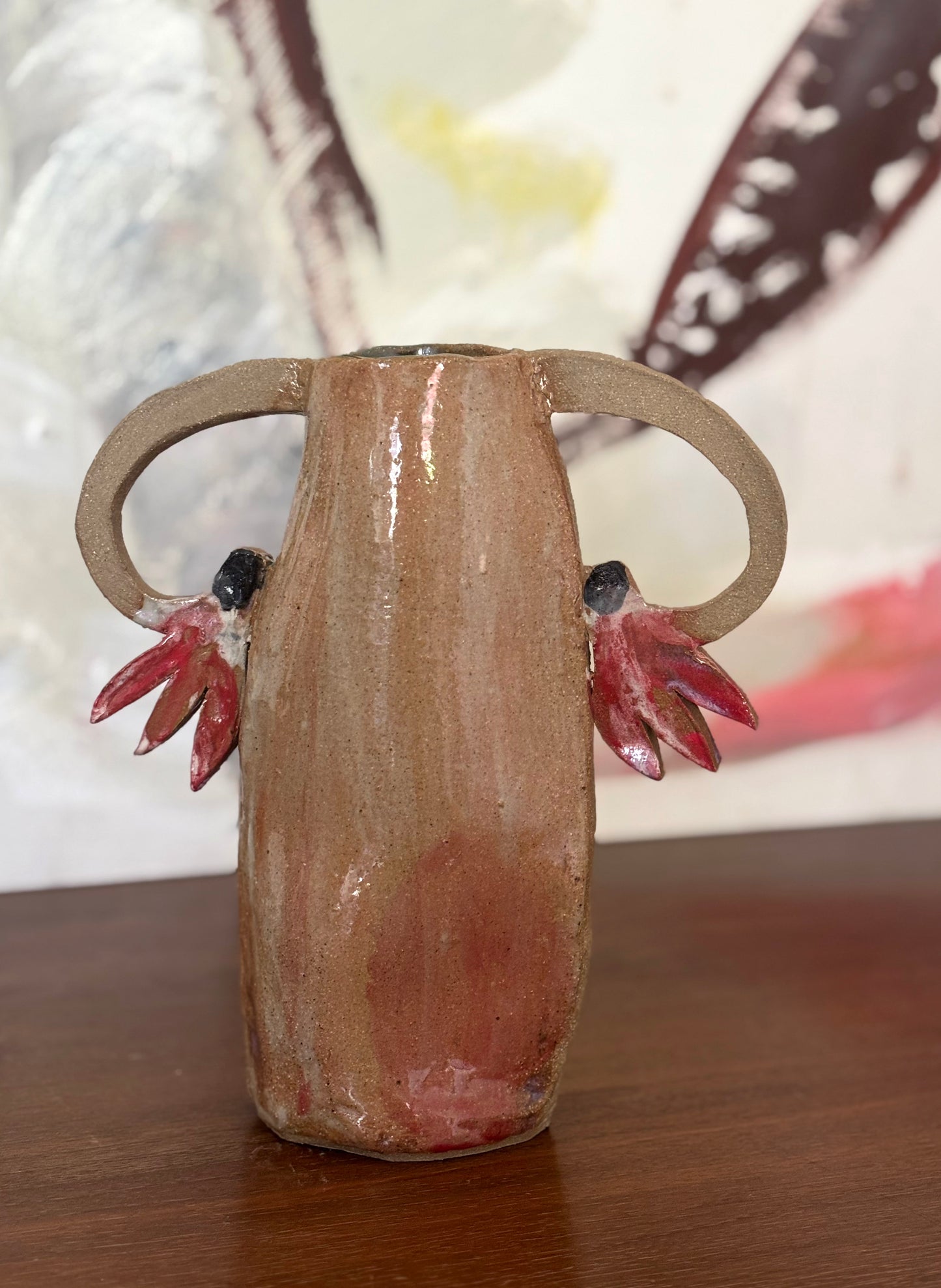 Two red cyclamens - vase