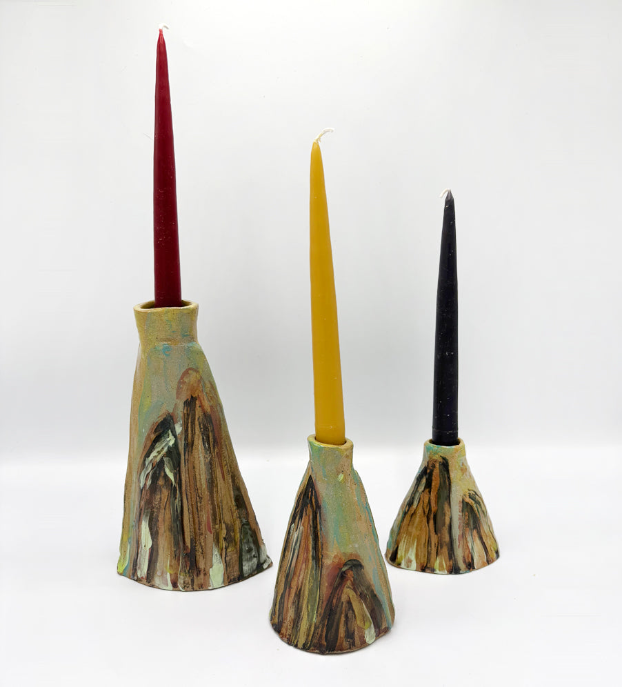 On the top of the mountains - 3 Candle holders