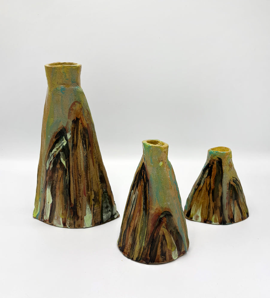On the top of the mountains - 3 Candle holders
