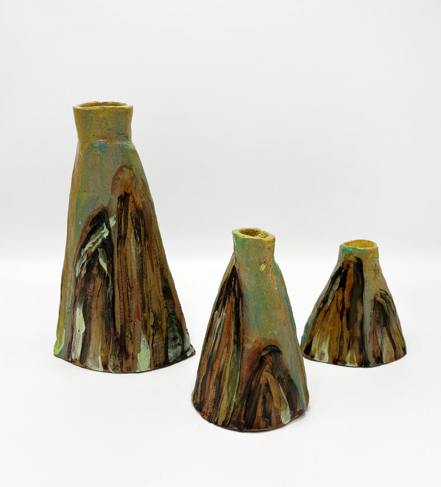 On the top of the mountains - 3 Candle holders