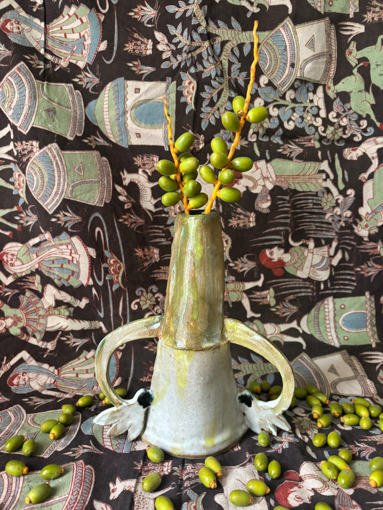 Two cyclamens vase - yellow