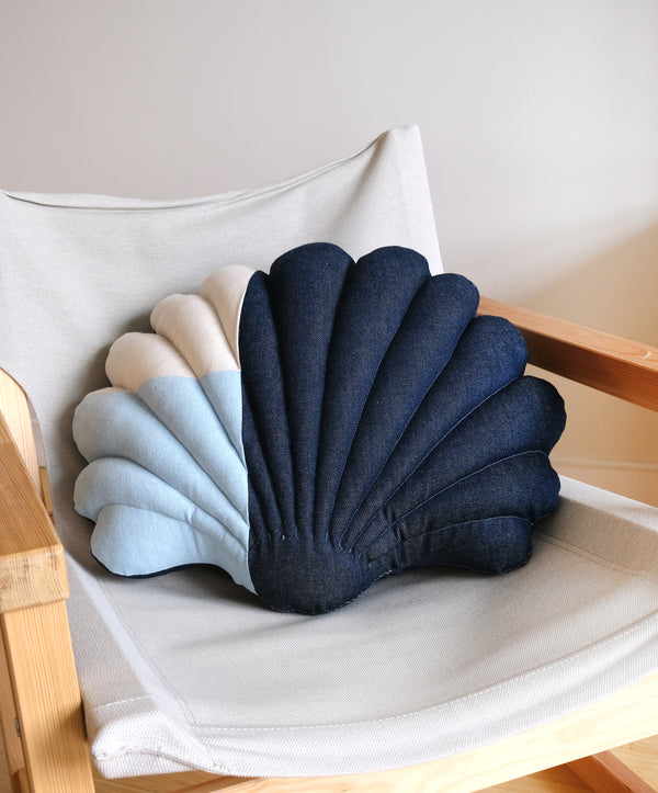 Large denim shell pillow N.7
