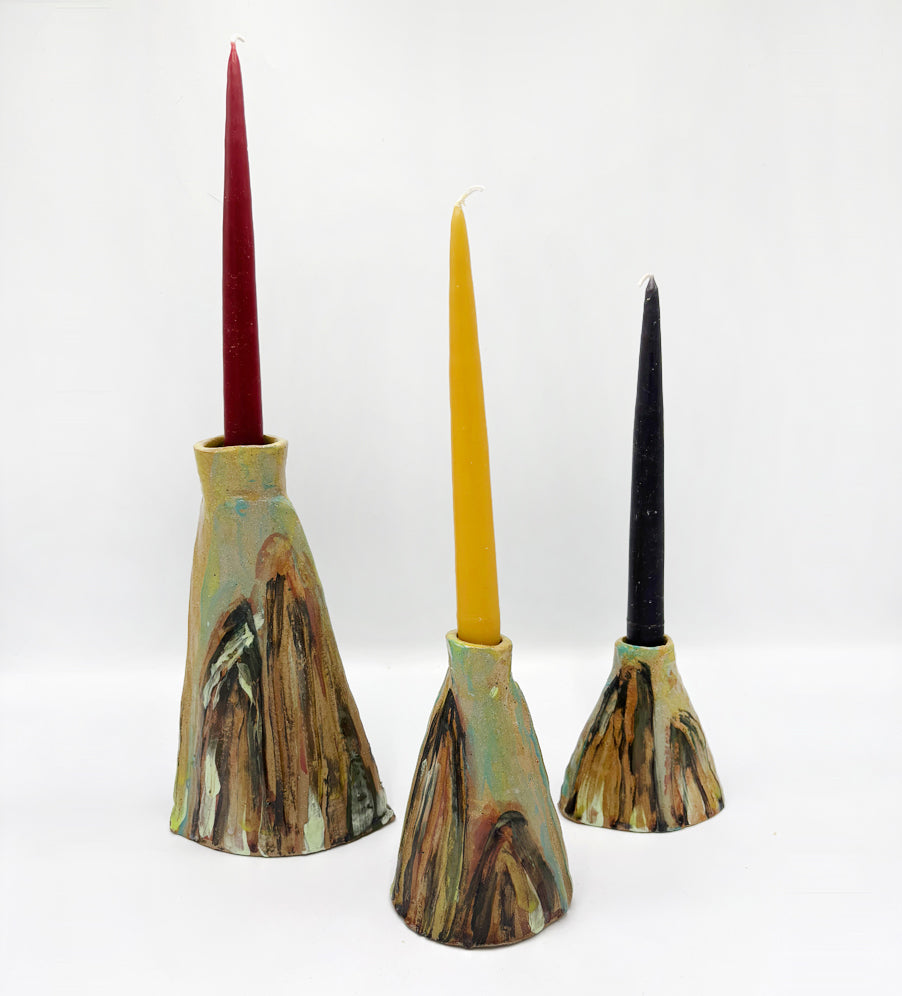On the top of the mountains - 3 Candle holders