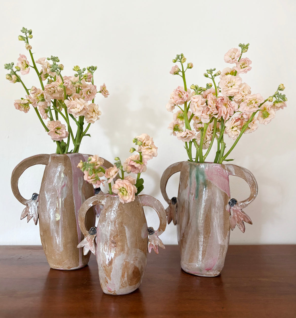 Pink cyclamens - vases