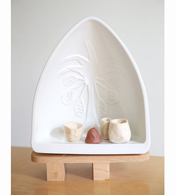 ALTARS - PALM TREE WITH DATES FRUITS - IN WHITE OR WITH COLOR GLAZE