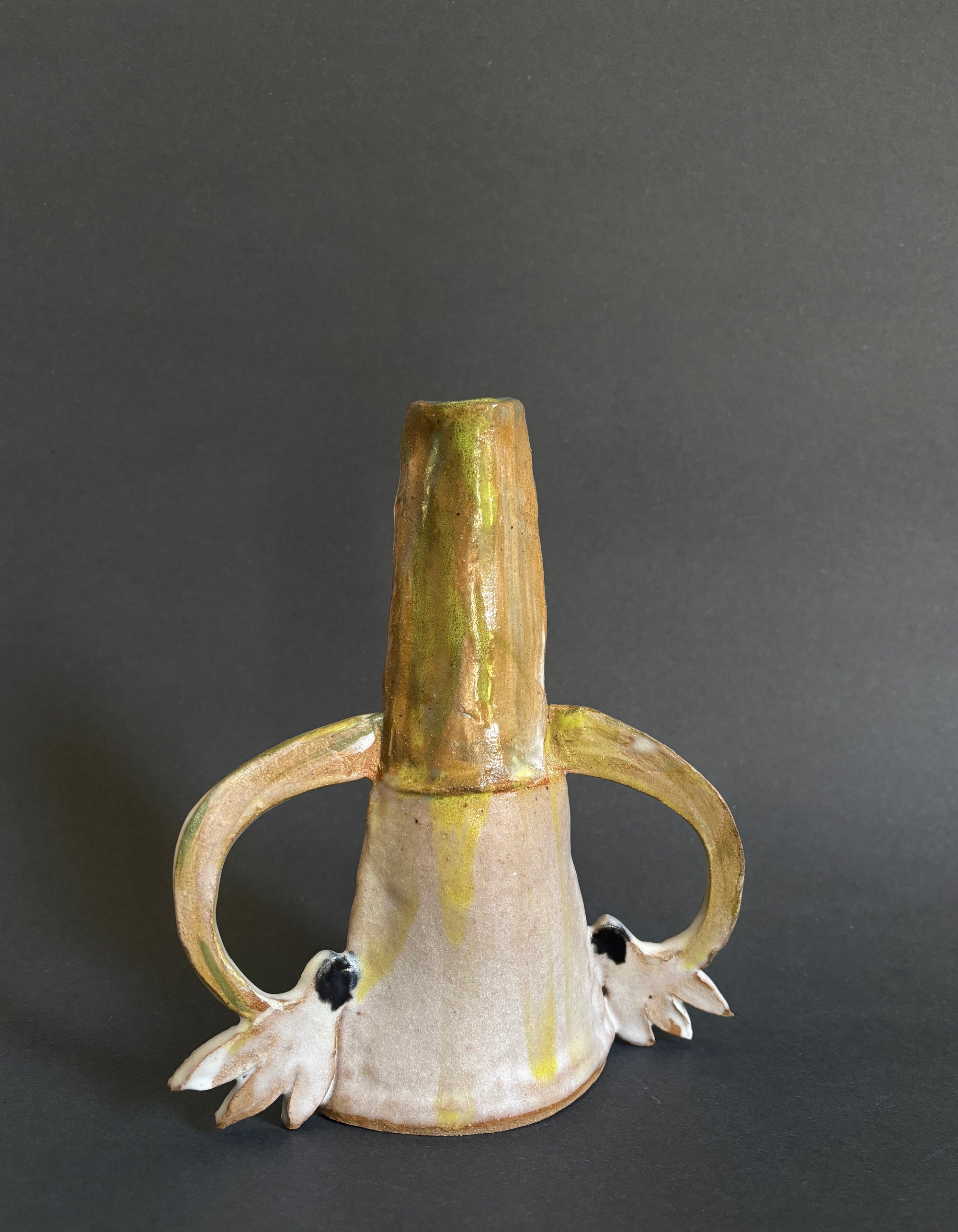 Two cyclamens vase - yellow