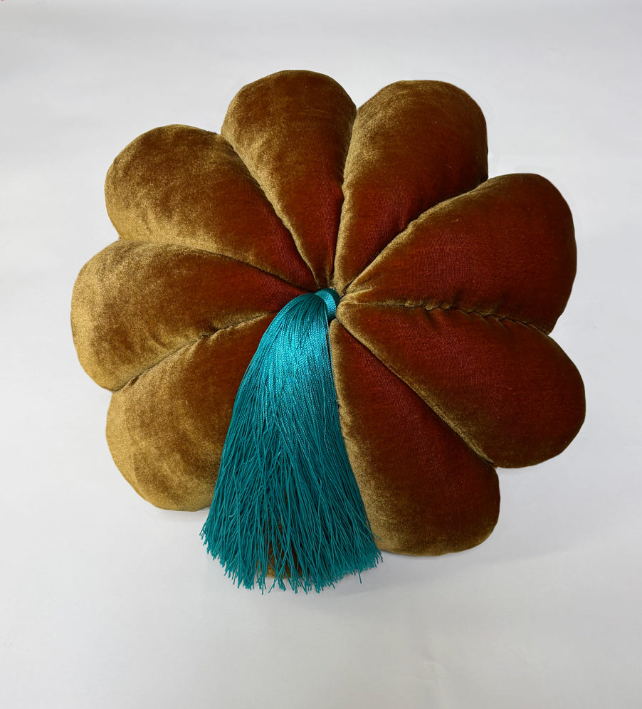 FULL BLOOM, OCHRE - TURQUOISE TASSEL