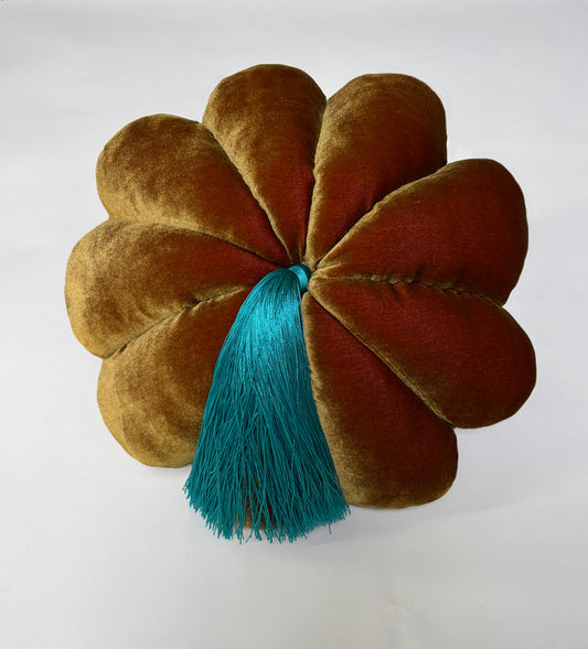 FULL BLOOM, OCHRE - TURQUOISE TASSEL