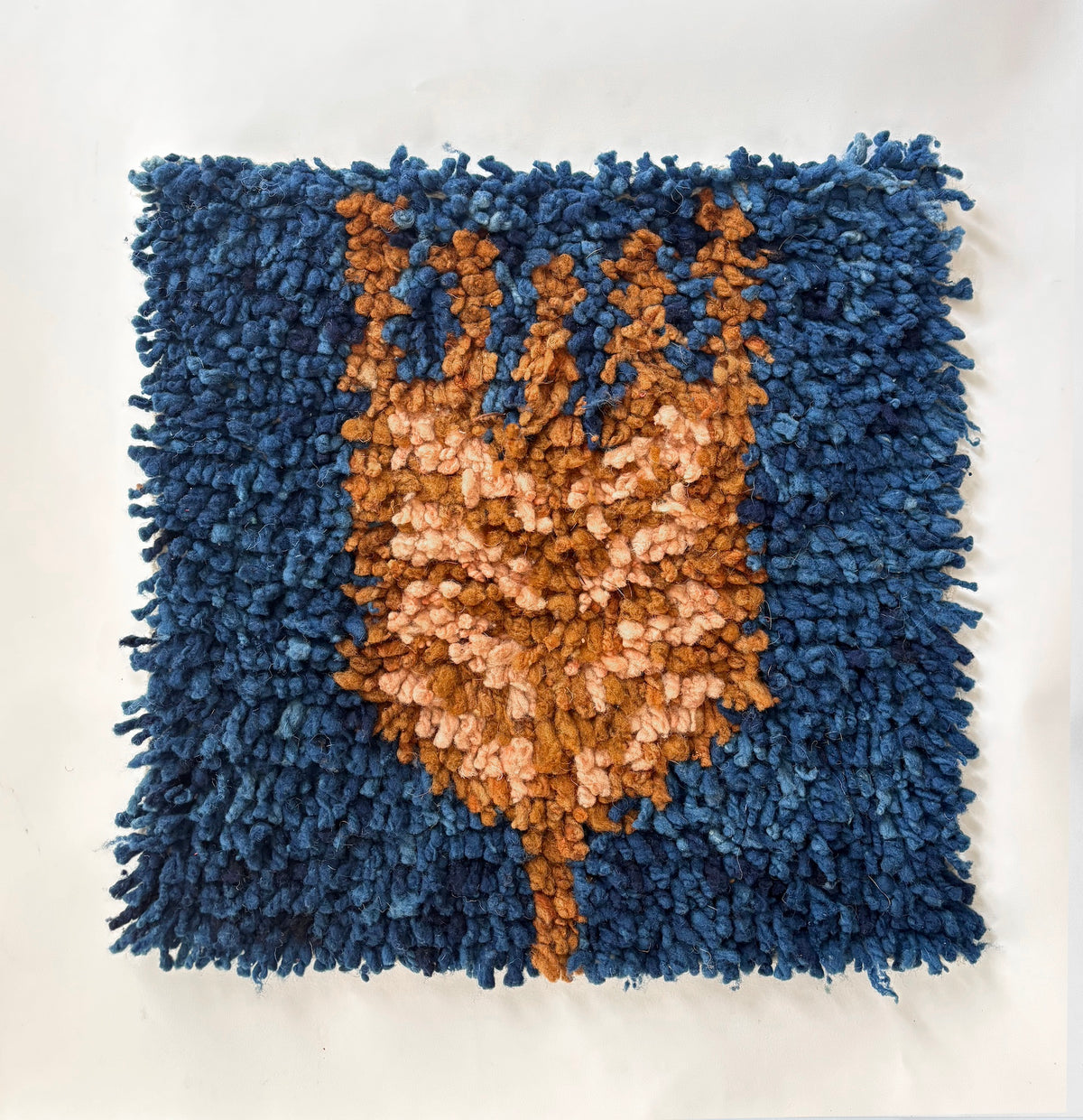 Chair rug - Wheat in blue, dusty pink & rust