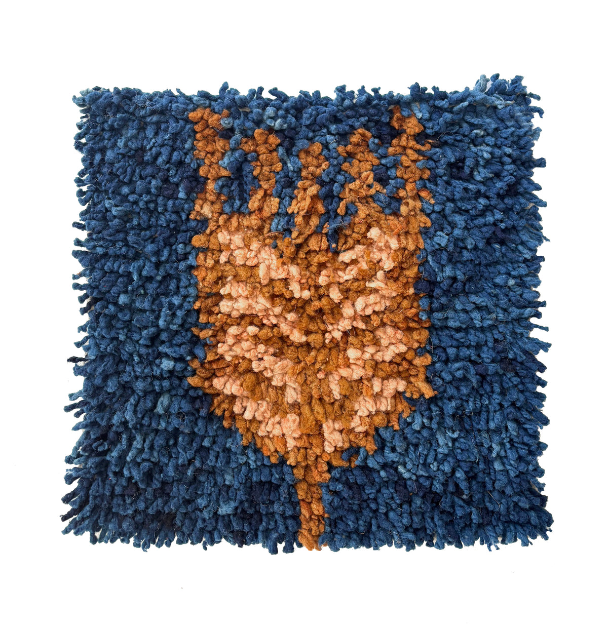 Chair rug - Wheat in blue, dusty pink & rust