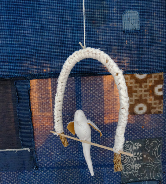 Bird on a perch - Tea dye Bird