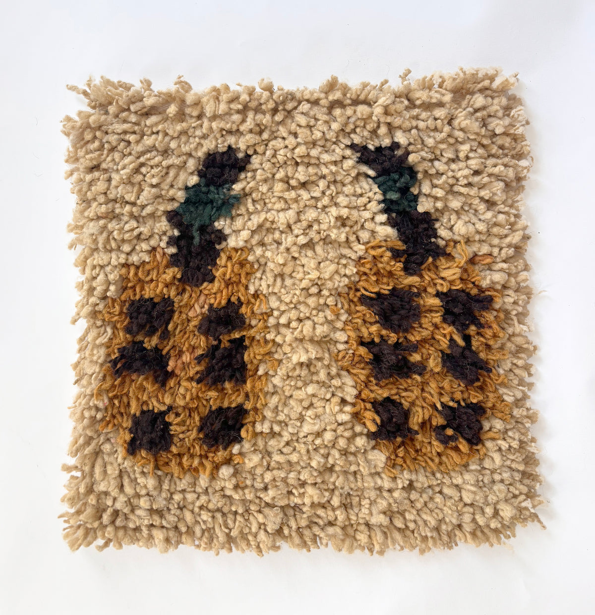 Chair rug - Date Fruits in oat & teal, browns