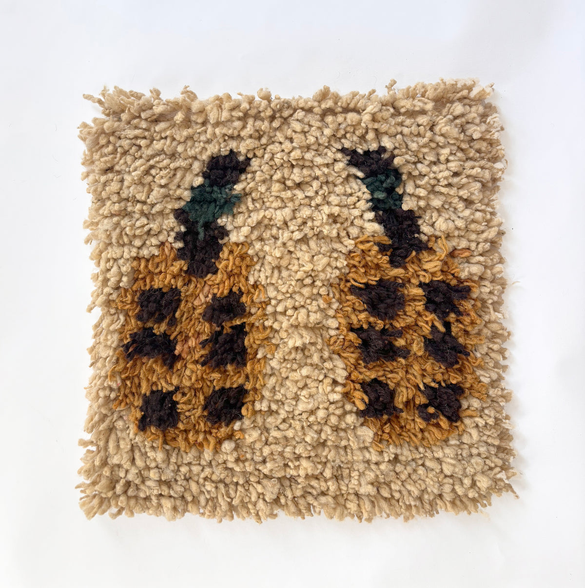 Chair rug - Date Fruits in oat & teal, browns