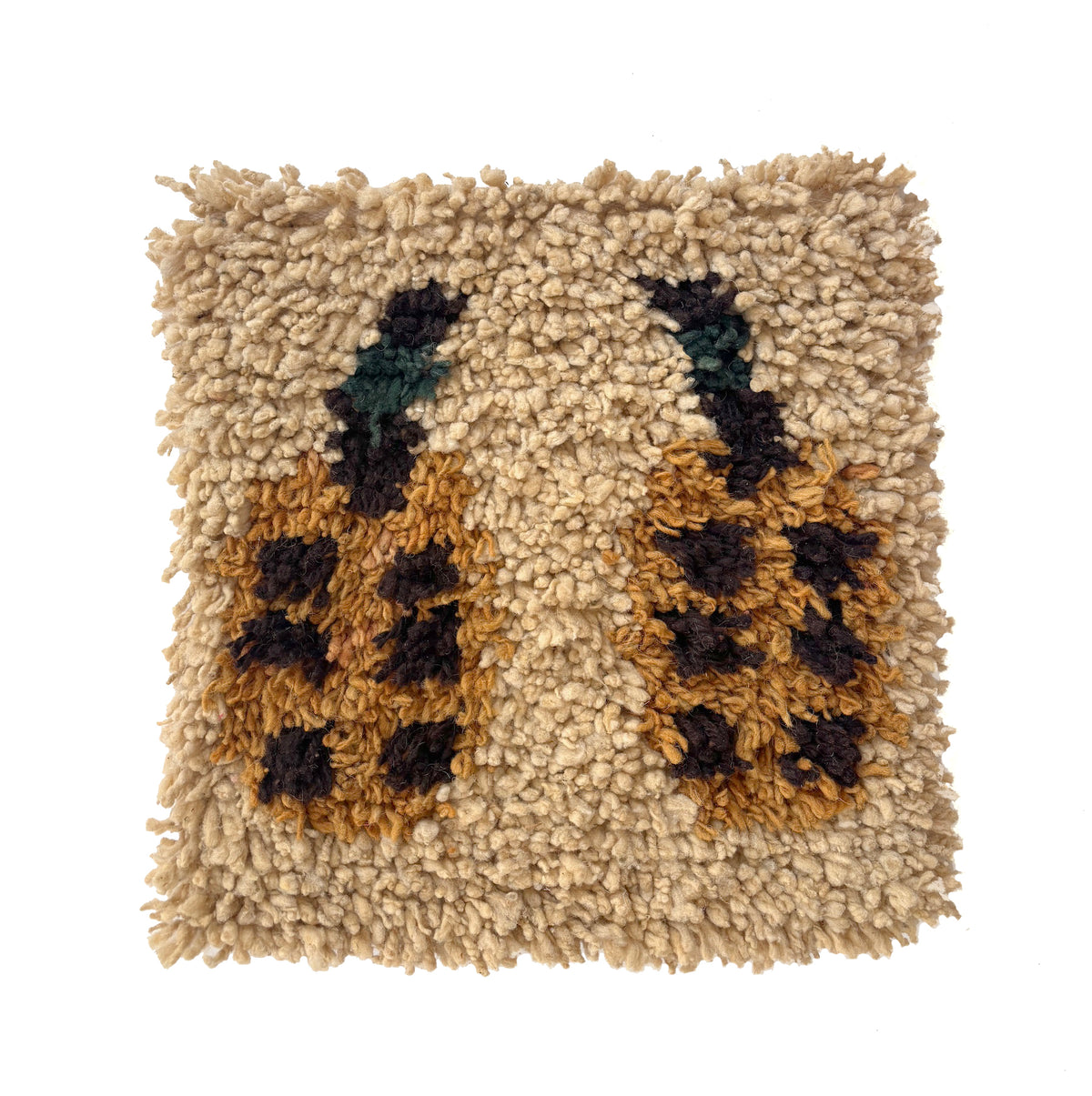 Chair rug - Date Fruits in oat & teal, browns