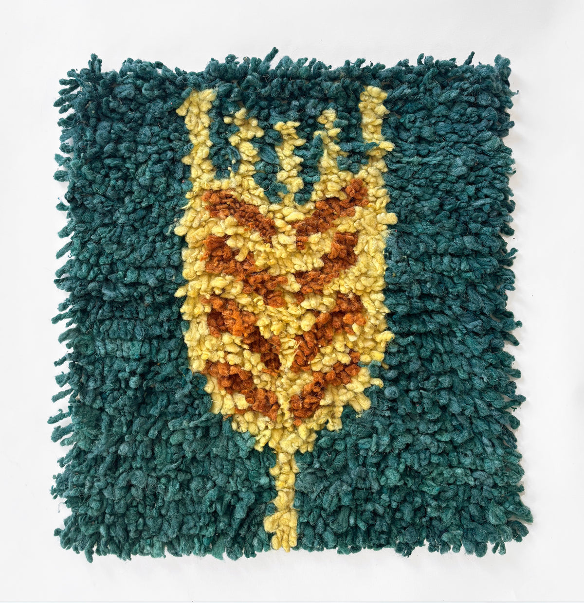 Chair rug - Wheat in peacock & yellow, ochre