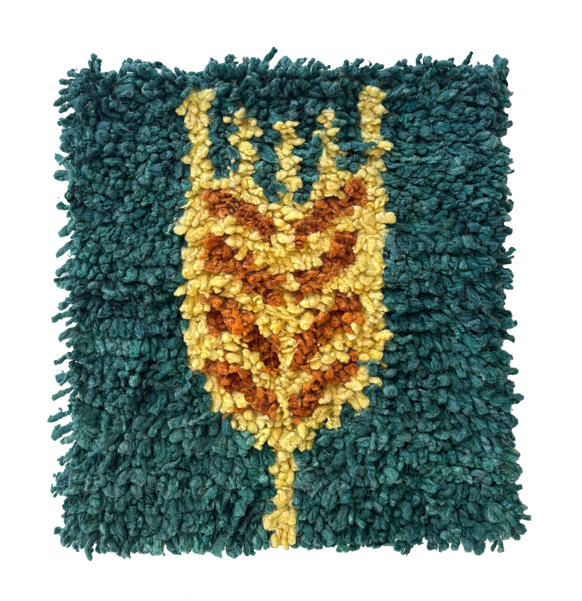 Chair rug - Wheat in peacock & yellow, ochre