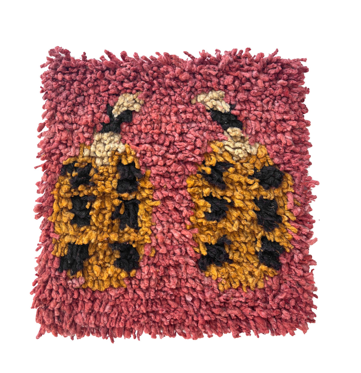 Chair rug - Date Fruits in red terracotta & ochre, oat, browns