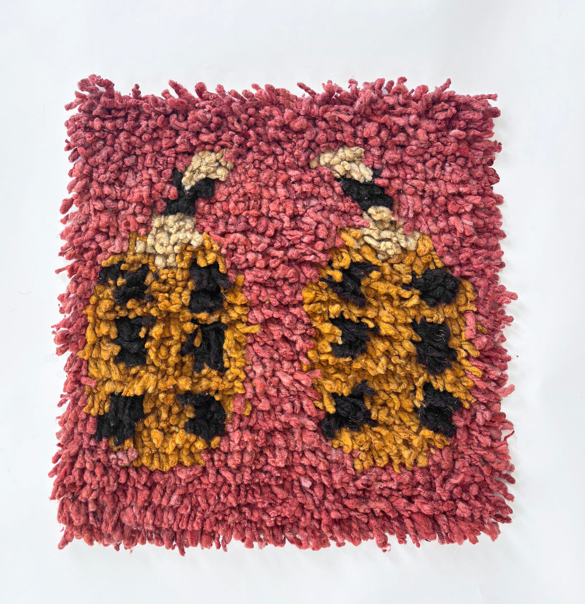 Chair rug - Date Fruits in red terracotta & ochre, oat, browns
