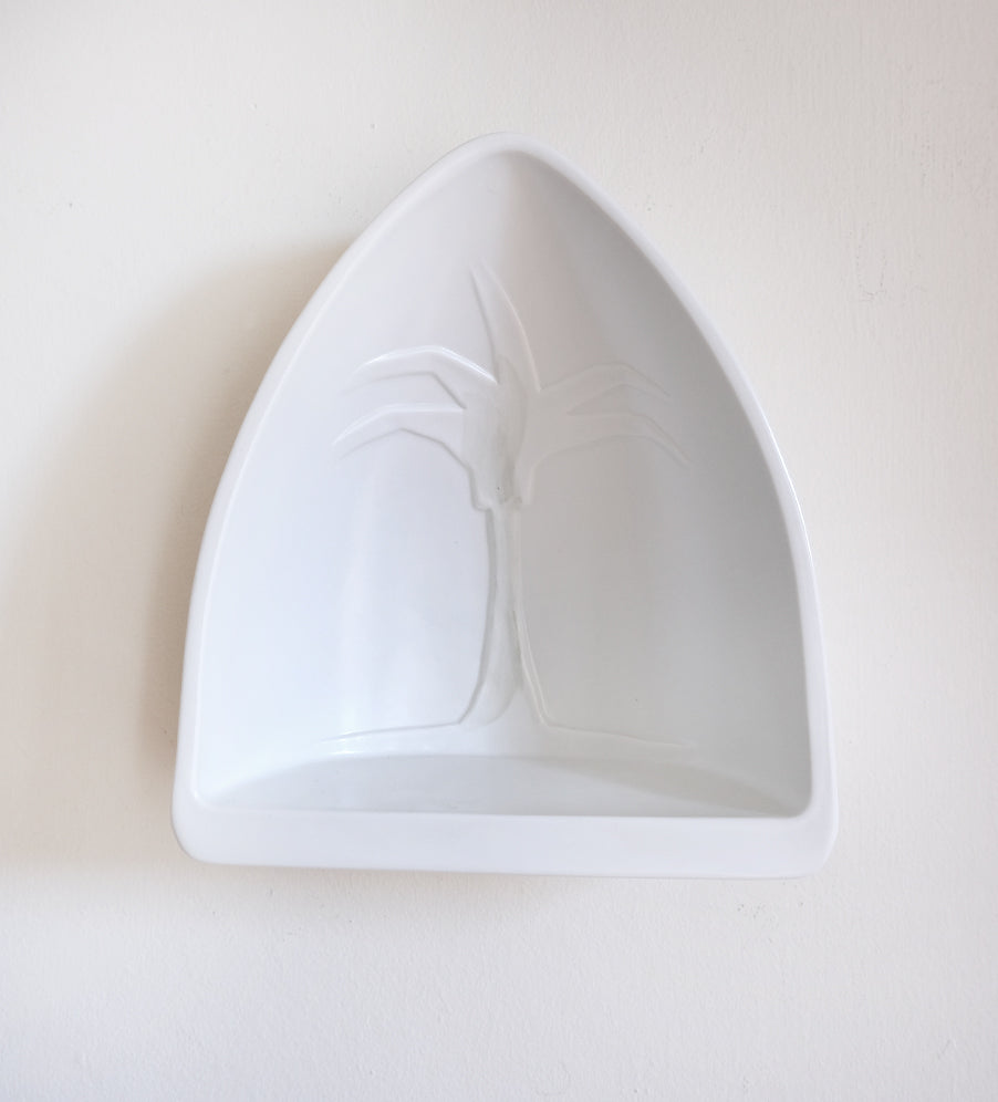 PALM TREE - ALTAR - WHITE  WITH COLOR GLAZE