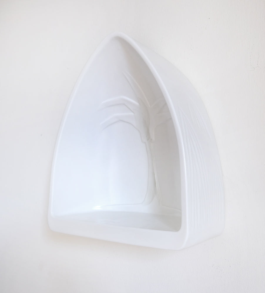 PALM TREE - ALTAR - WHITE  WITH COLOR GLAZE