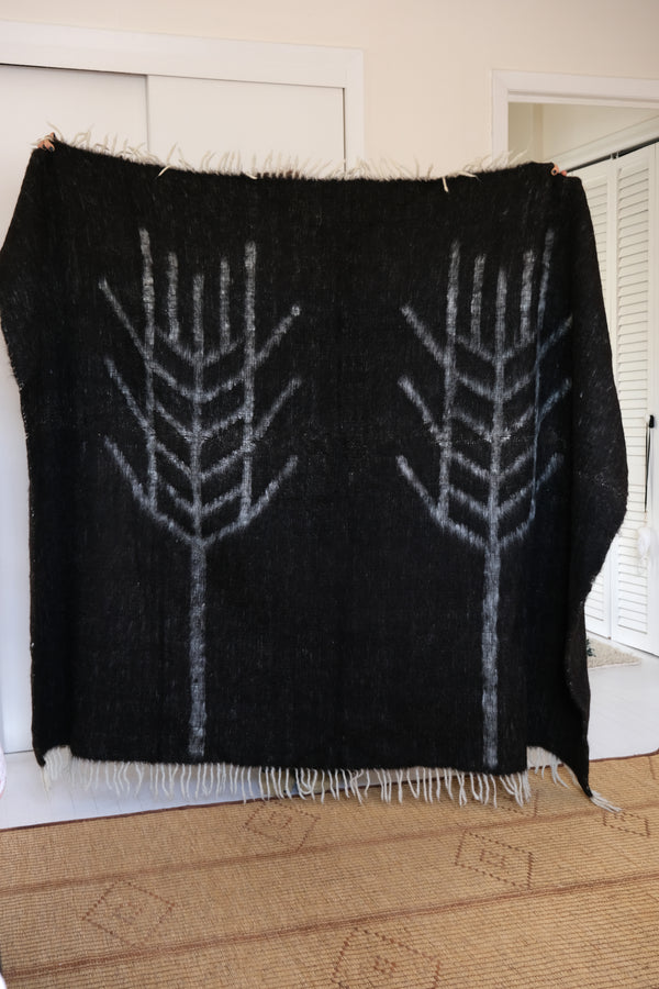 Wheat wool blanket - Chalk black & White