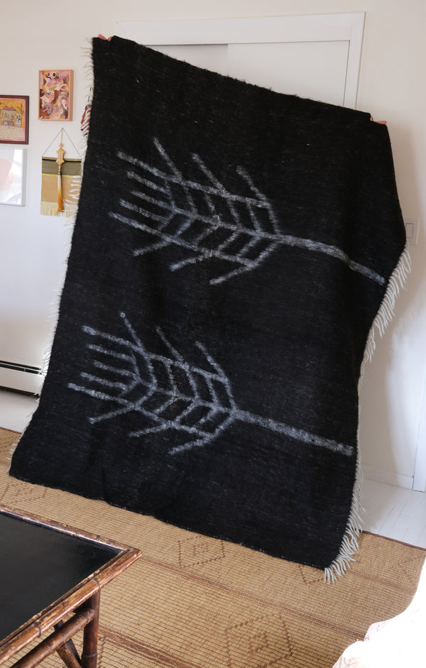 Wheat wool blanket - Chalk black & White