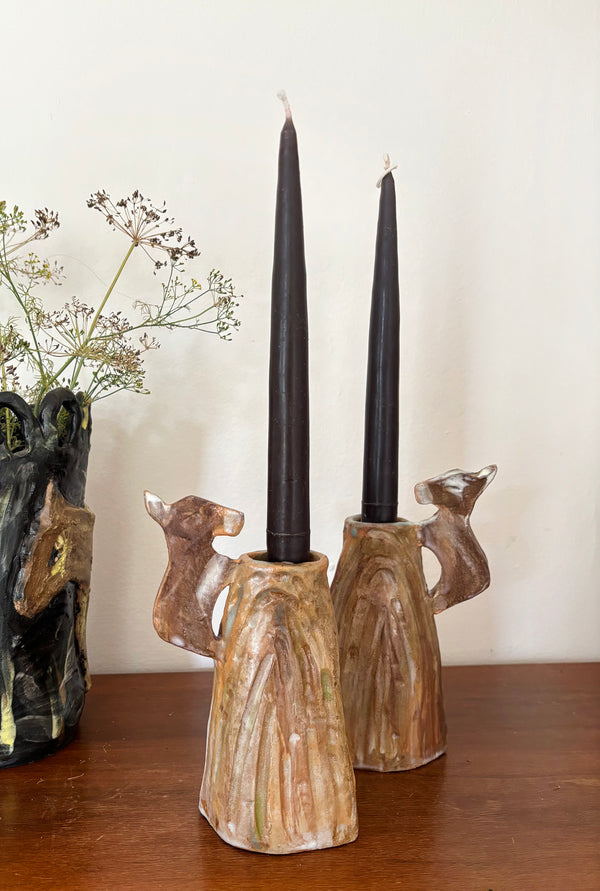 Donkeys climbing to the top of the mountain - Candle holders