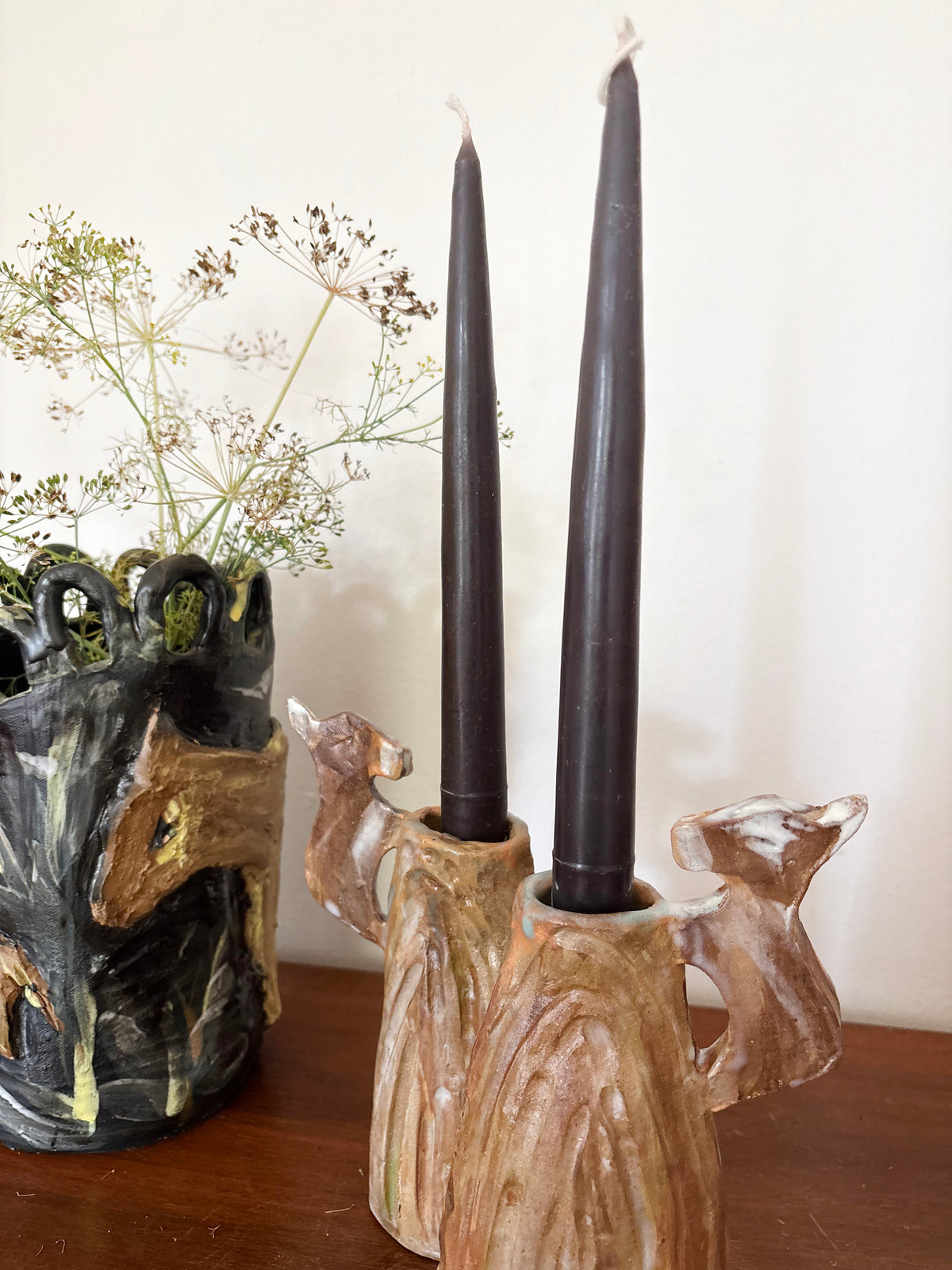 Donkeys climbing to the top of the mountain - Candle holders