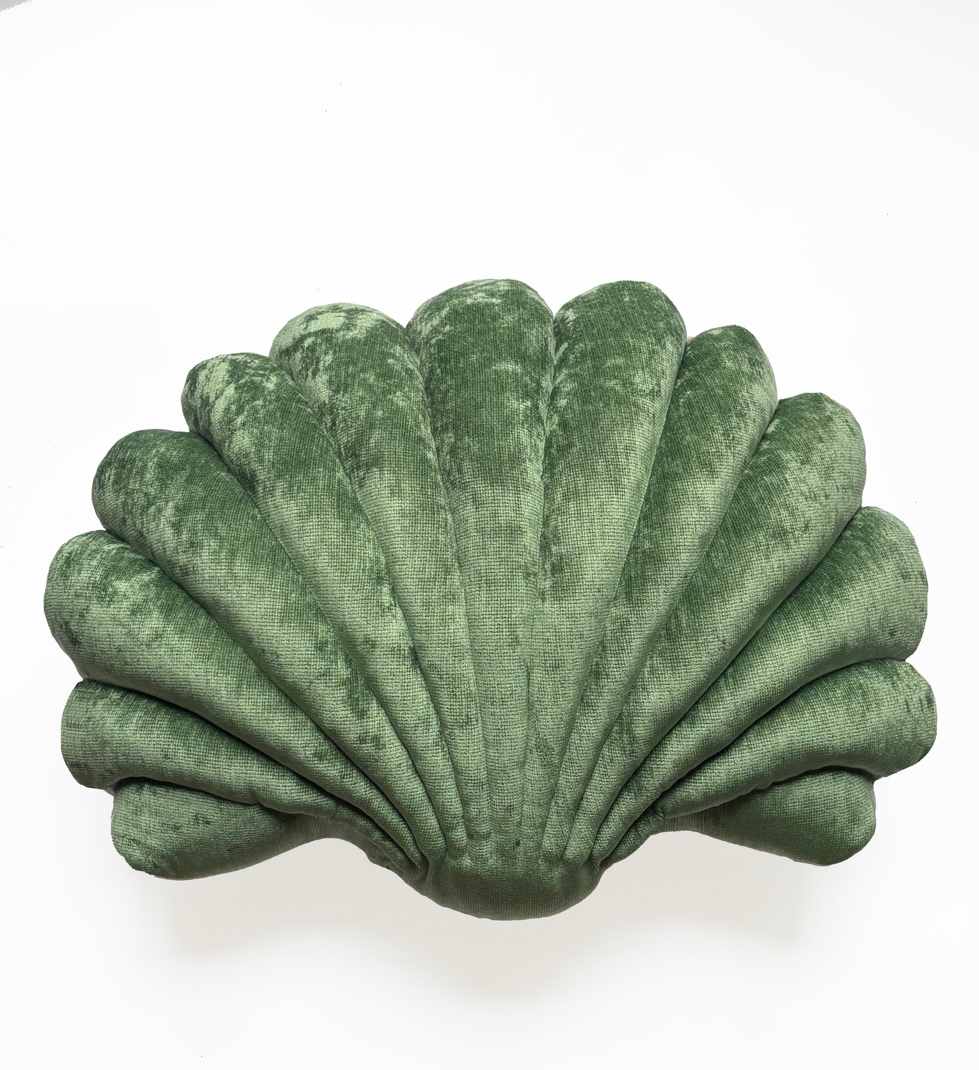 LARGE SHELL PILLOW - MOSS GREEN VELVET
