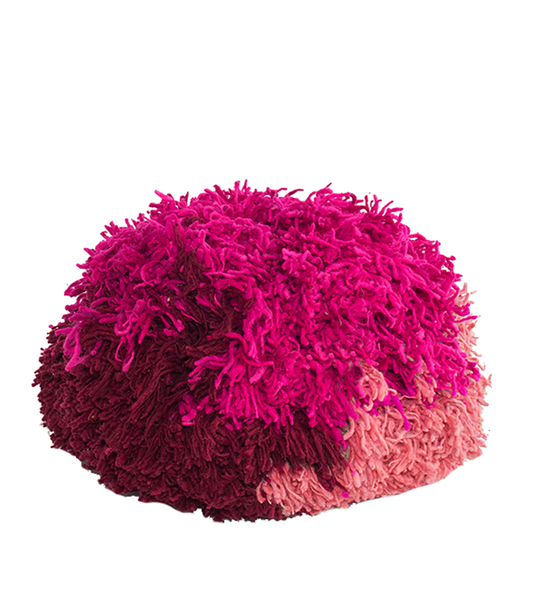 Pompom Pouf, Pinks & Burgundy