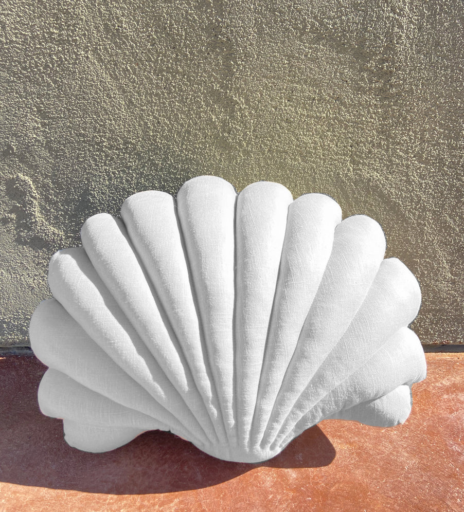 SHELL PILLOWS - WHITE CHALK LINEN