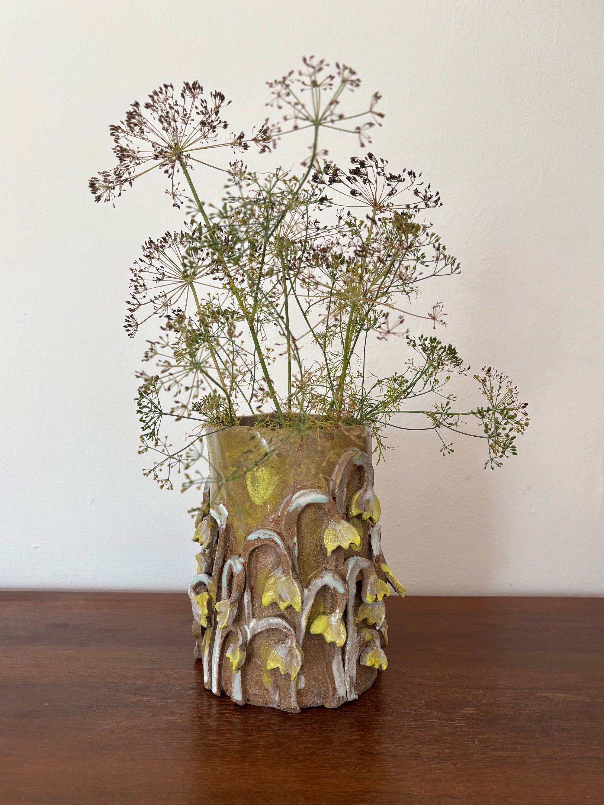 Yellow fritillaria vase
