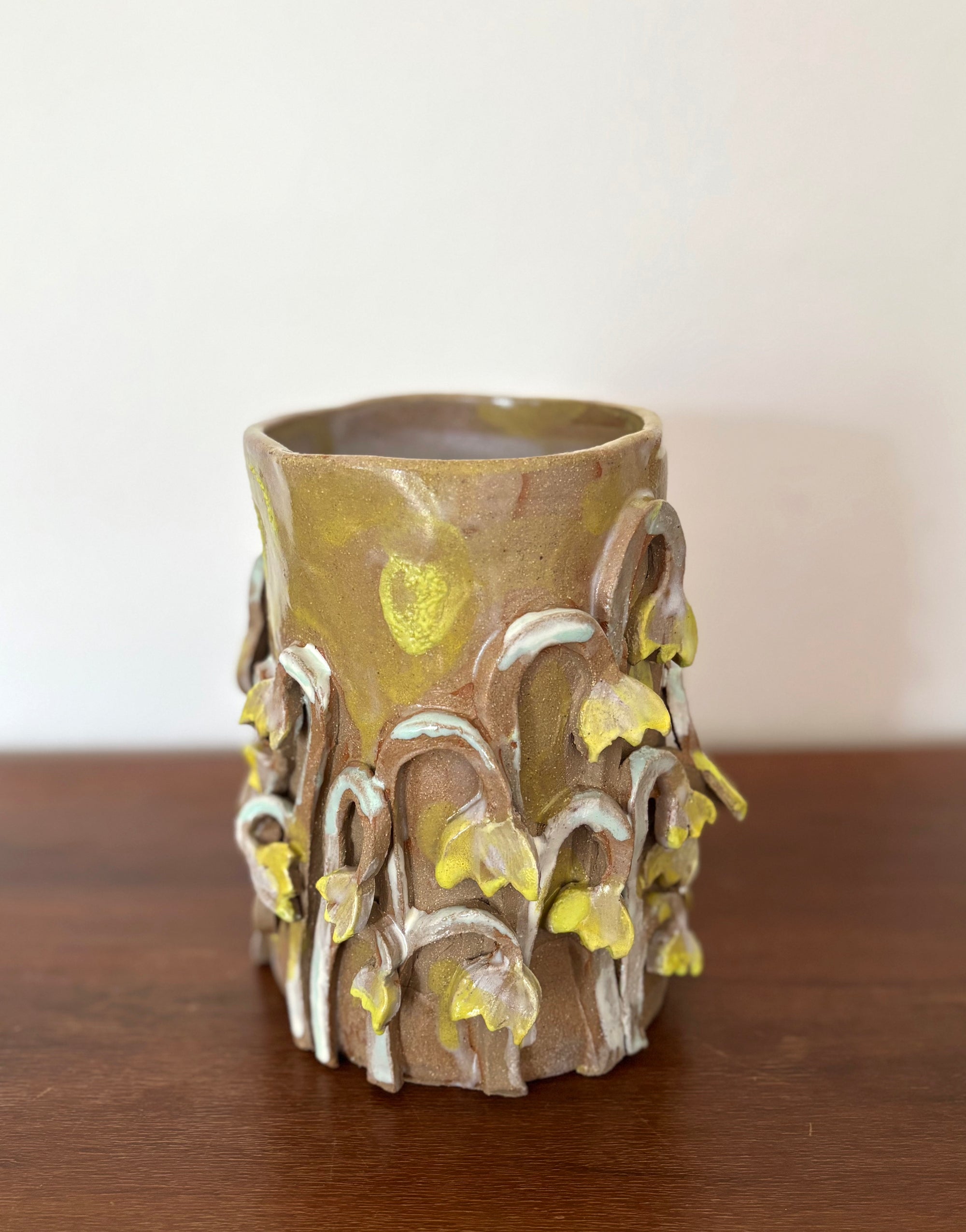 Yellow fritillaria vase