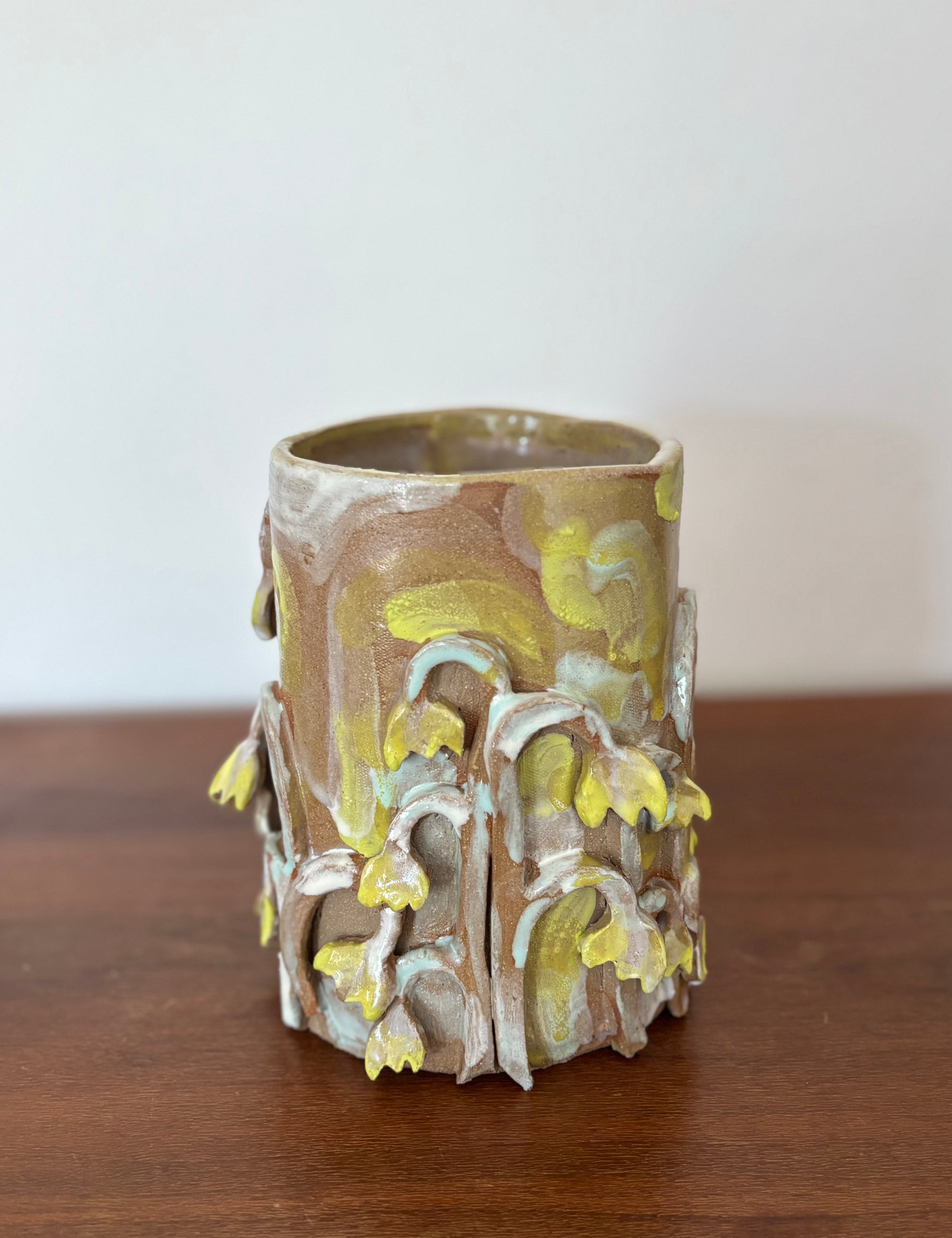 Yellow fritillaria vase