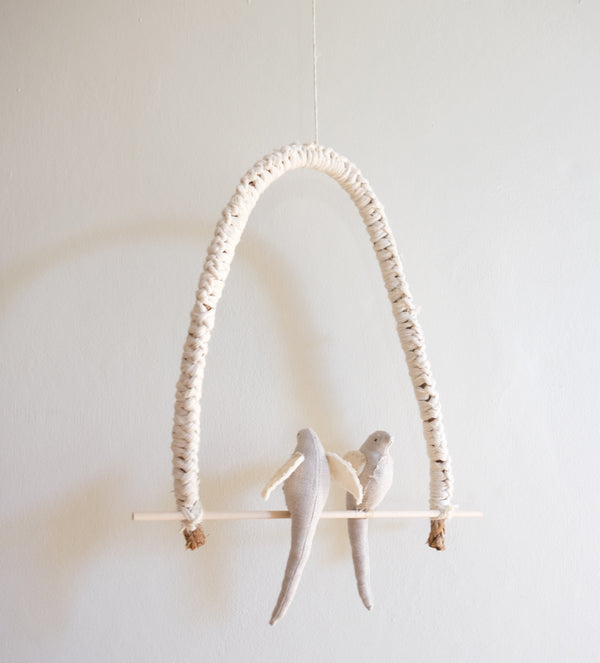 Love birds on a perch