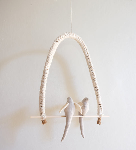 Love birds on a perch