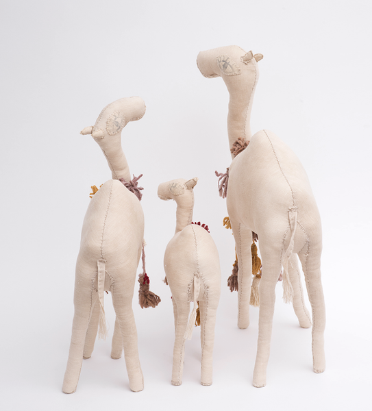 Family Of 3 Camels with Wool tassels